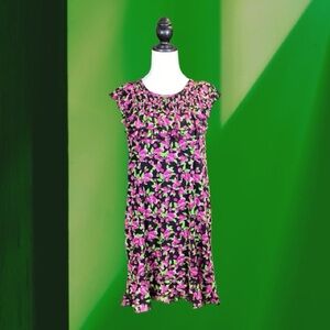 ModCloth NWT Multicolored Rasberry Ruffle Shift Mini Dress M